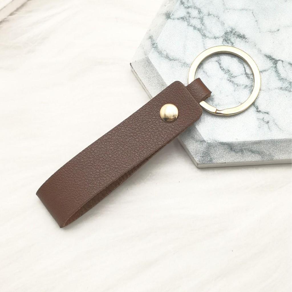 Creative Solid Color PU Leather Keychain | Small Gift for Business