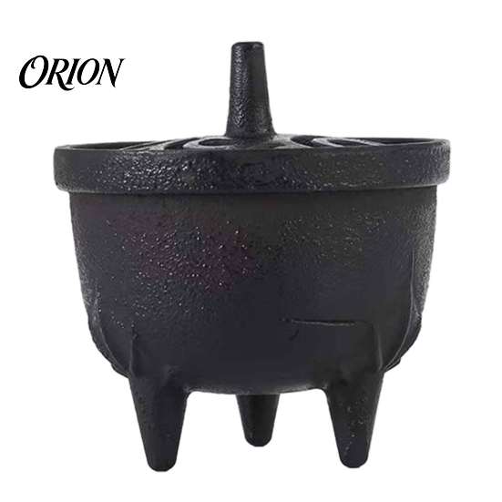 Aromatherapy Burner Vintage Tripod Incense Holder with Lid, Cast Iron Burner, Metal Cauldron Zen Home Decor Censer, Cone Coil for Resins Charcoal