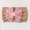 New Jacquard Baby Elastic Headband, Cute Lace Bow Children's Headscarf, Thin Baby Headband