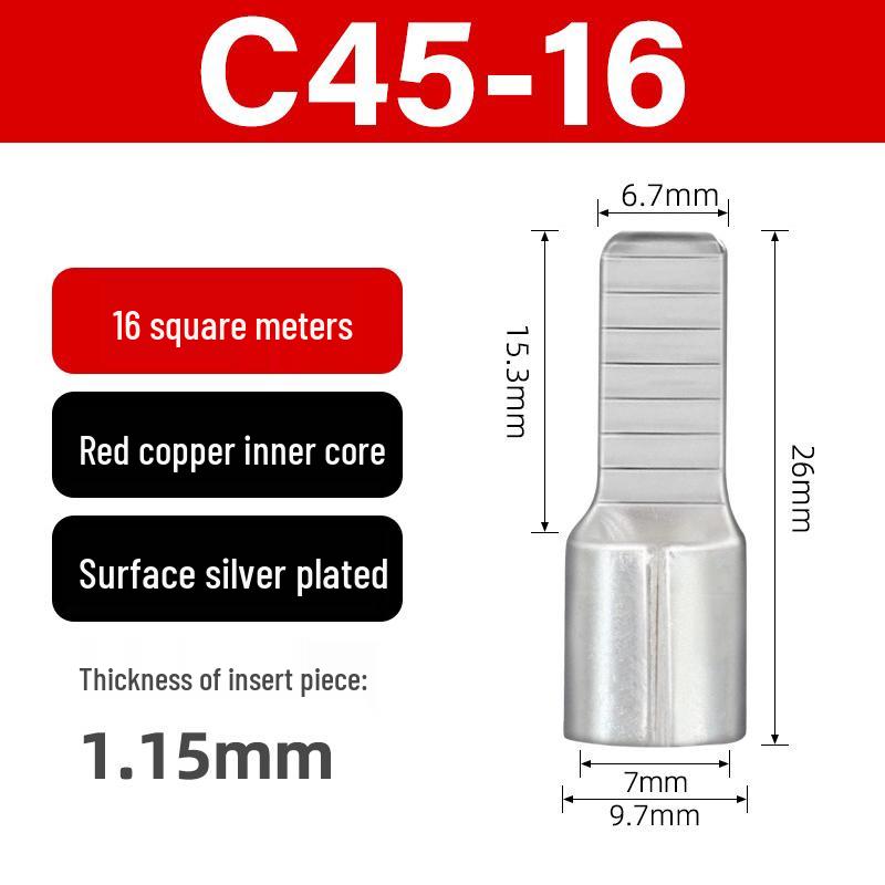 C45 Purple Copper Circuit Breaker Terminal Lug Insert - Cold Crimp Wire Connector Splicing Terminal.