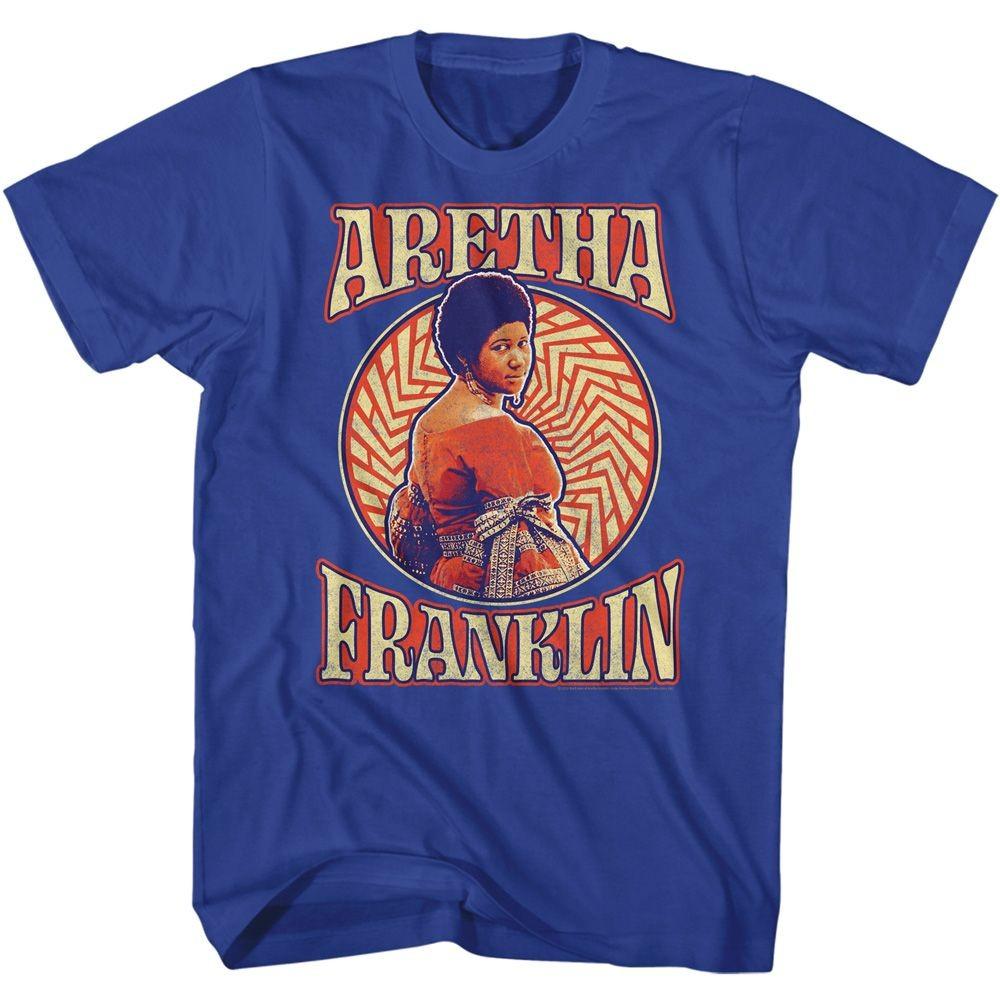 Aretha Franklin Pattern Circle Royal Music Shirt XXXL