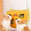 Washable Hay Bag Feeder Wear Resistant Small Animal Feeder 4-Hole Feeding Bag for Pet Cage