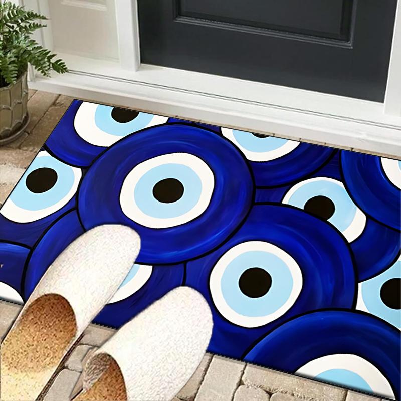The Turkish Evil Eye Office Rug Chair Mat, Entryway Carpet, Suitable for Front Door, Bedroom, Living Room, Desk, Holiday Gift