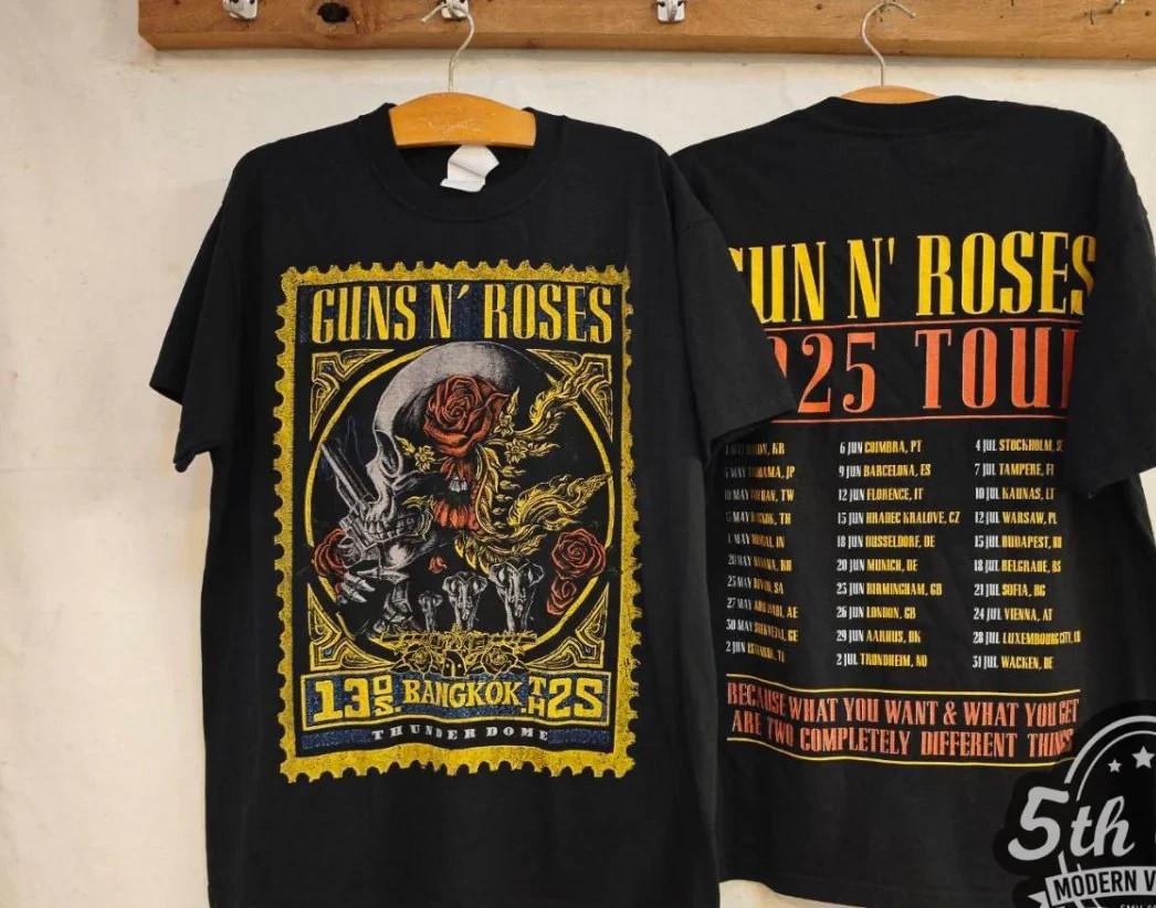 Guns N  Roses 2025 Мировой тур Бангкок - Новая винтажная футболка группы S