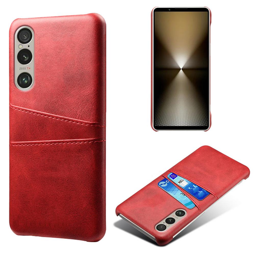 

Для Sony Xperia 1 VI чехол с двумя слотами для карт PU кожаный жесткий чехол для телефона из ПК Red