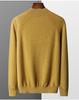 Men's Solid Color Cashmere Raglan Sleeve Sweater - Fall/Winter Half-High Neck, Versatile and Pure.