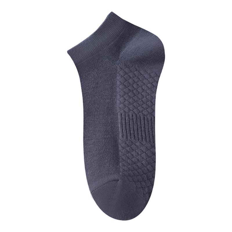 Men's Summer Solid-color Cotton Socks, Thin Boat Socks, Sports Short Socks, Antibacterial and Deodorizing Mesh Boat Socks, Breathable Socks