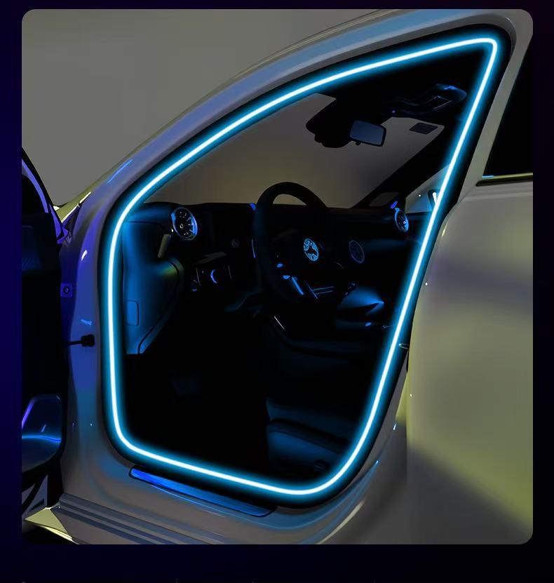 Iridescent Wireless LED Car Door Frame Light Strip – Flowing, No Wiring Needed