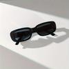 Stylish Black Rectangular Glasses for Women Glossy Durable Plastic Frame Fashion Eyewear for Casual Outfits