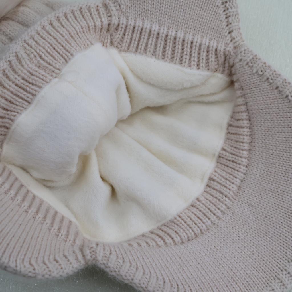 Hat Women's Winter Fleece Warm Wool Hat Windproof Hairball Duck Tongue Knitted Hat