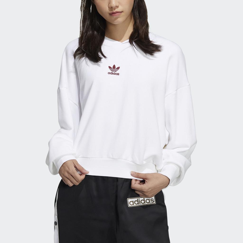 Adidas Originals Cny Sweat Crew Side Zipper Sports Pullover Casual Sweatshirt Women sweatshirt White HD0343