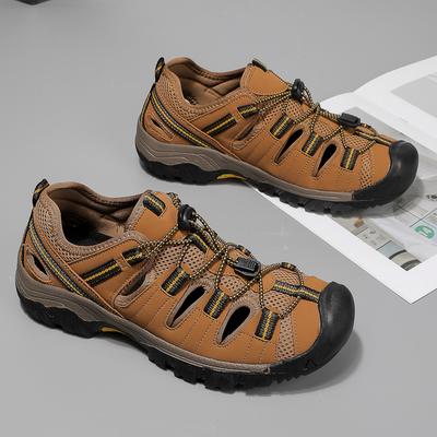 Zomer Gesloten Teen Outdoor Wandelen Waad Sandalen Leer Strand Sandalen Heren Gesloten Teen Sandalen voor Heren