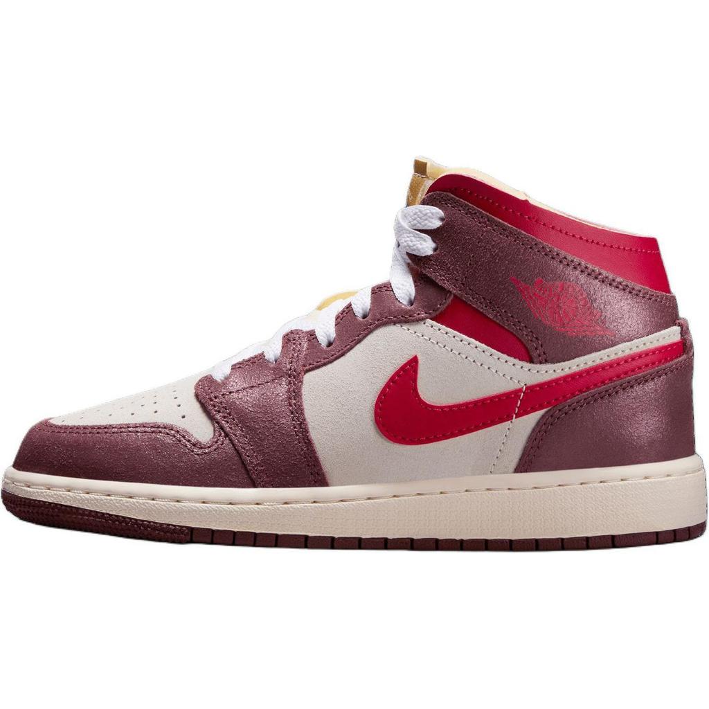 Air Jordan 1 Mid SE GS Breakfast Kids Sneakers Brown Coconut-Milk Dark-Pony HF3196-100