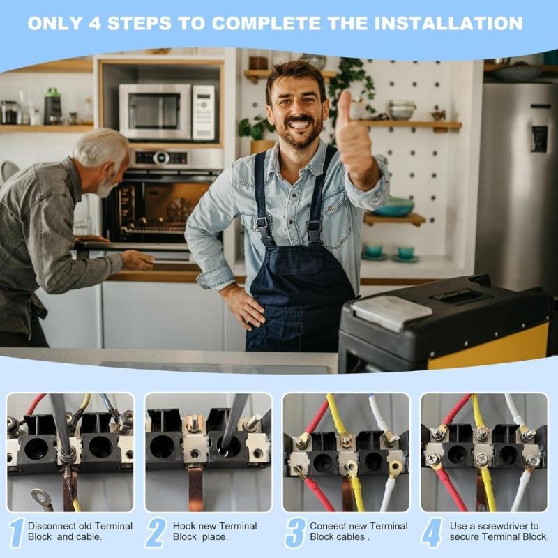 Practical Replacement Screw Type Terminal Connector For Oven Electrical Repair With 10 Heat Shrink Tubes 5 Cable Lugs