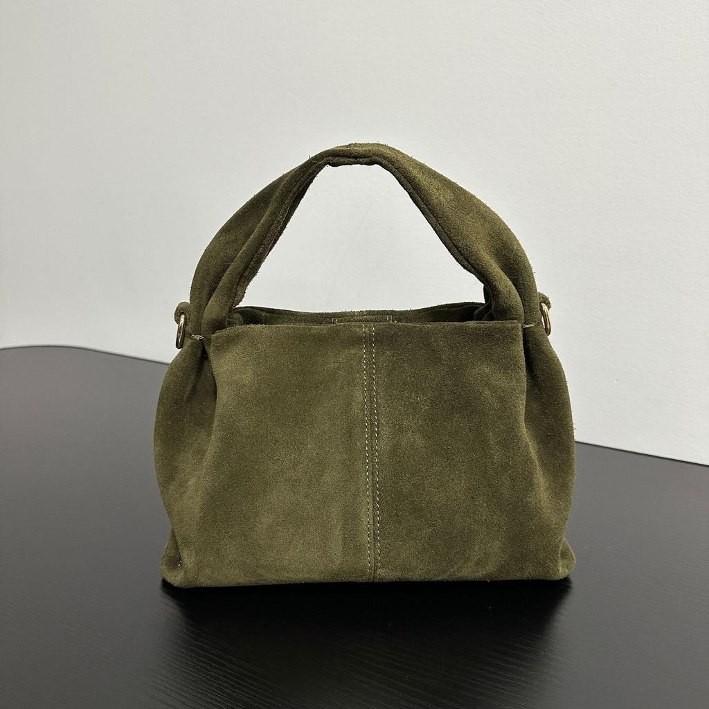 Haute couture first layer cowhide pleated cloud bag niche high-end handbag oblique span shoulder bag women's 2025 new