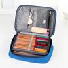 72-Slot Sketch Pencil Case 3-Layer Oxford Storage Pouch for Coloring Pens And Art Supplies Portable Stationery Organizer for Students Artists