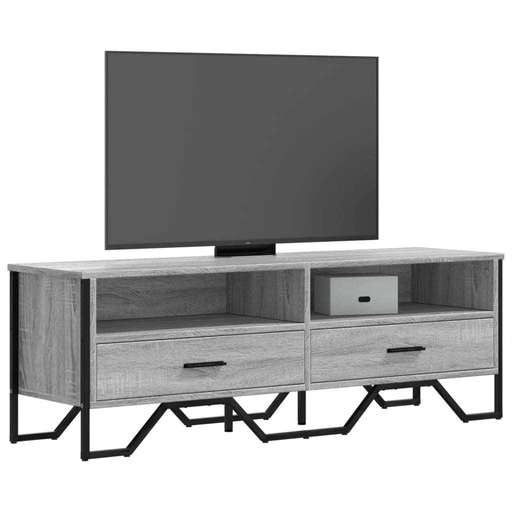 TV Stand Gray Sonoma 122 X 34 X 41 Cm Particleboard
