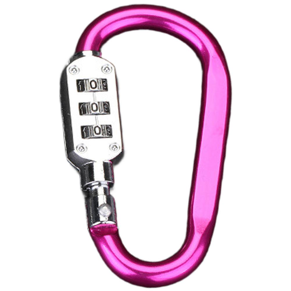 Aluminum Alloy D Shape Carabiner Hook 3 Digit Resettable Password Lock For Travel Backpack Helmet Bike Basket Gym Locker Gear