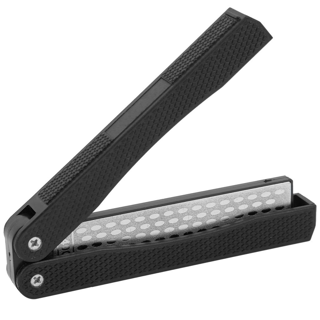 Folding Sharpener FanShaped DoubleSide Knife Blade Kitchen Sharpener Grinder Tool(Black )
