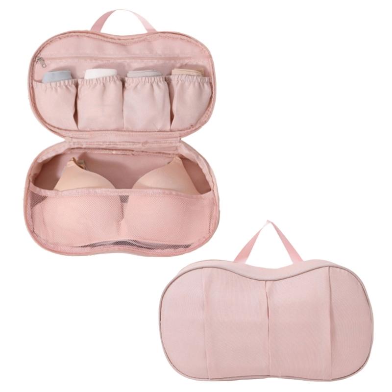 1 Piece Compact Lingerie Travel Case For Bras Panties Socks Multiple Pocket Design Portable Foldable Holiday Storage Accessory