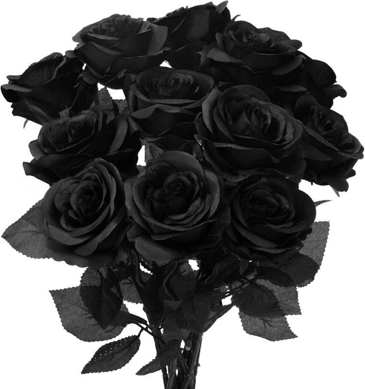 12pcs Artificial Flowers Silk Roses Home Room Vase Autumn Halloween Decora Room Yard Wedding Bridal Bouquets Festival Diy Gifts
