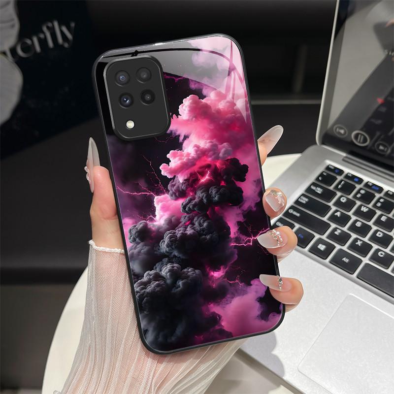 For Samsung M33 M53 Phone Case Trendy Fantasy Design Tempered Glass Hard Bumper For Galaxy M 33 M 53 Full Protection Back Covers