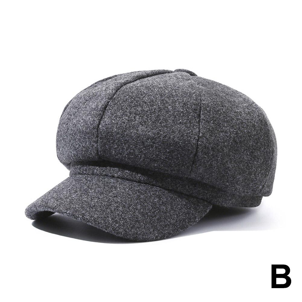 

Женский однотонный берет, осенне-зимняя теплая восьмиугольная кепка газетчика, кепка художника, элегантная женская уличная ветрозащитная шляпа художника с козырьком