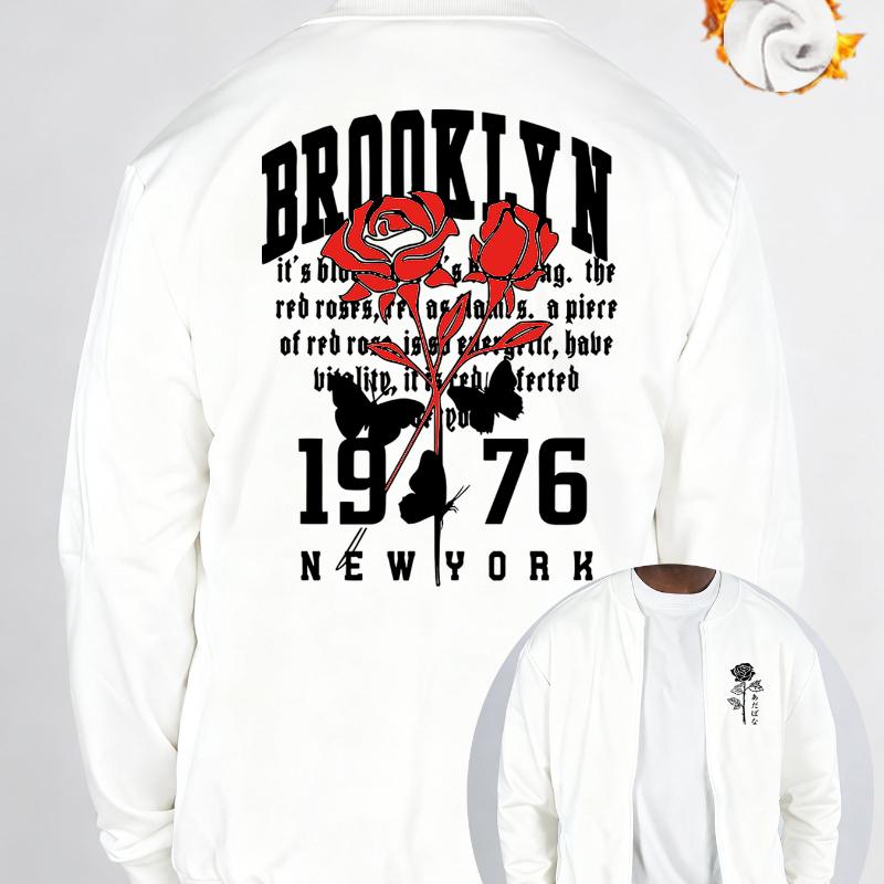 

Baseball Jacket, Corduroy Trim, Brown, Retro Style S