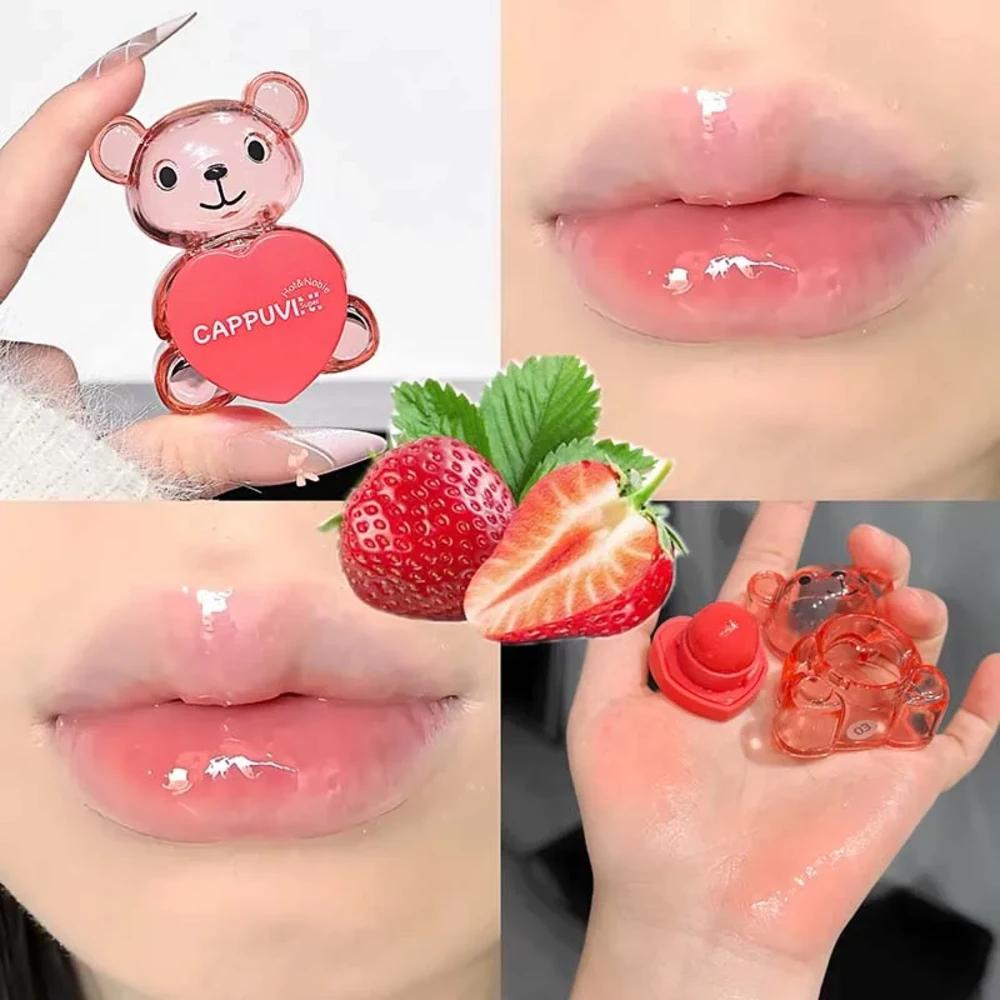 Kapubini Cute Bear Lip Balm Deep Moisturizing Fruity Scent Lip Gloss Lip Care Line Reduction 1 pcs 04 CP386-03