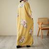Real Shot Summer V-neck Thin Cotton and Linen Large Size Loose Literary Holiday Wind Beach Skirt Retro Long Robe