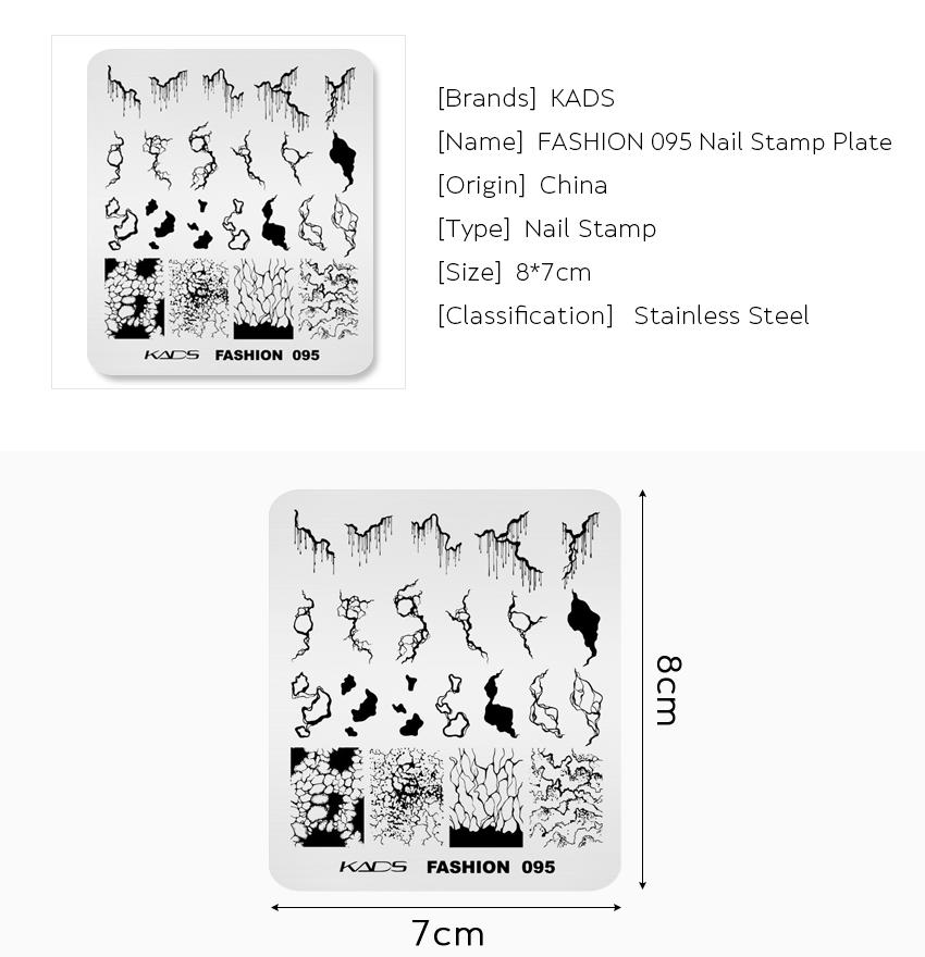 kads Nail Art Stamping Platte Mode 095 Nagel Stempel Vorlage Nagel Druck Schablone Werkzeug