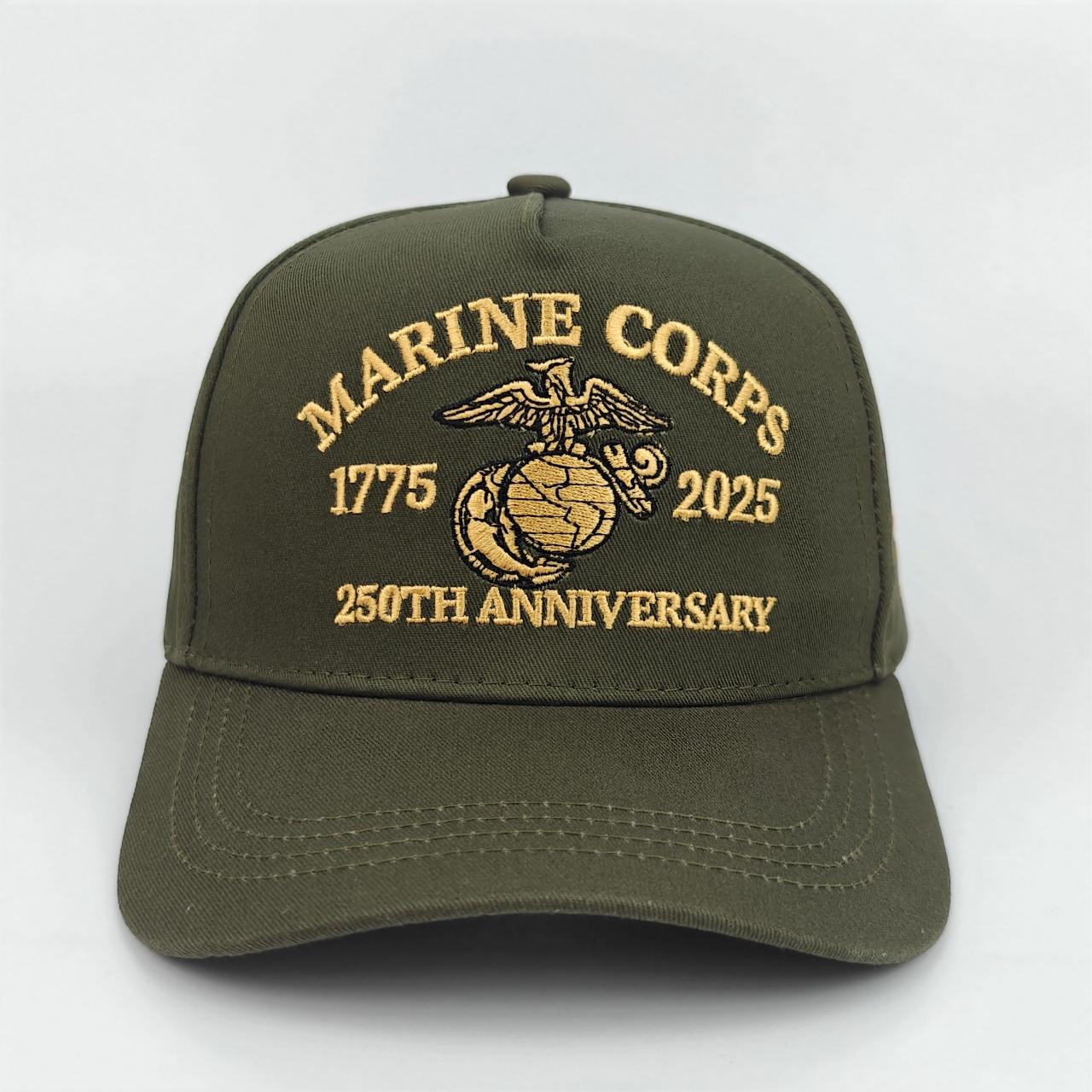 UNS. Offizielle Baseballkappe zum 250. Jubiläum des Marine Corps - Gestrickt Mit 1775 - Logo-Muster, Verziert Mit Dem Amerikanischen F Adjustable black