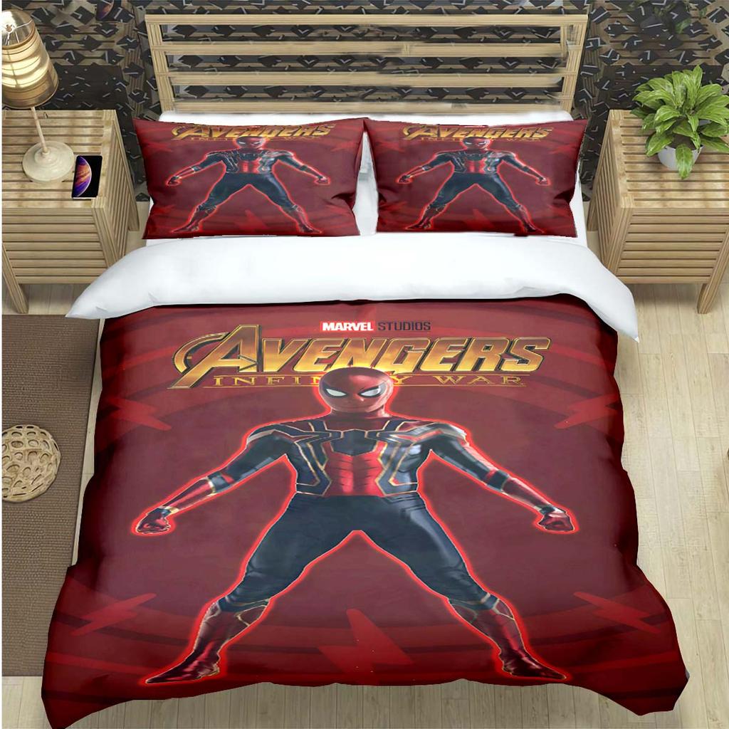 Fashion Superhero A-Avengers Print Bedding Set Duvet Cover Comforter Bed  Youth Kids Girl Boys Luxury Birthday Gift