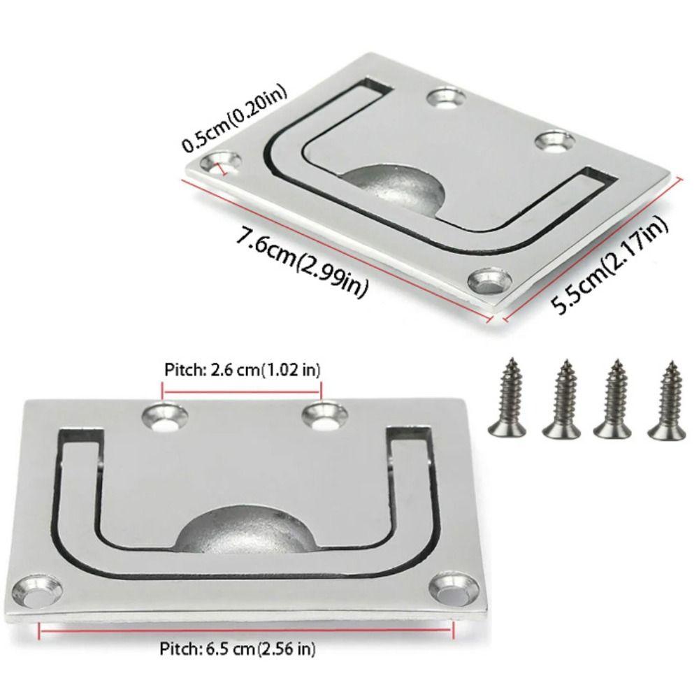 Mirror Finish Marine Hardware Square Shape Boat Hardware Floor Buckle Yacht Accessories  Deck Cover