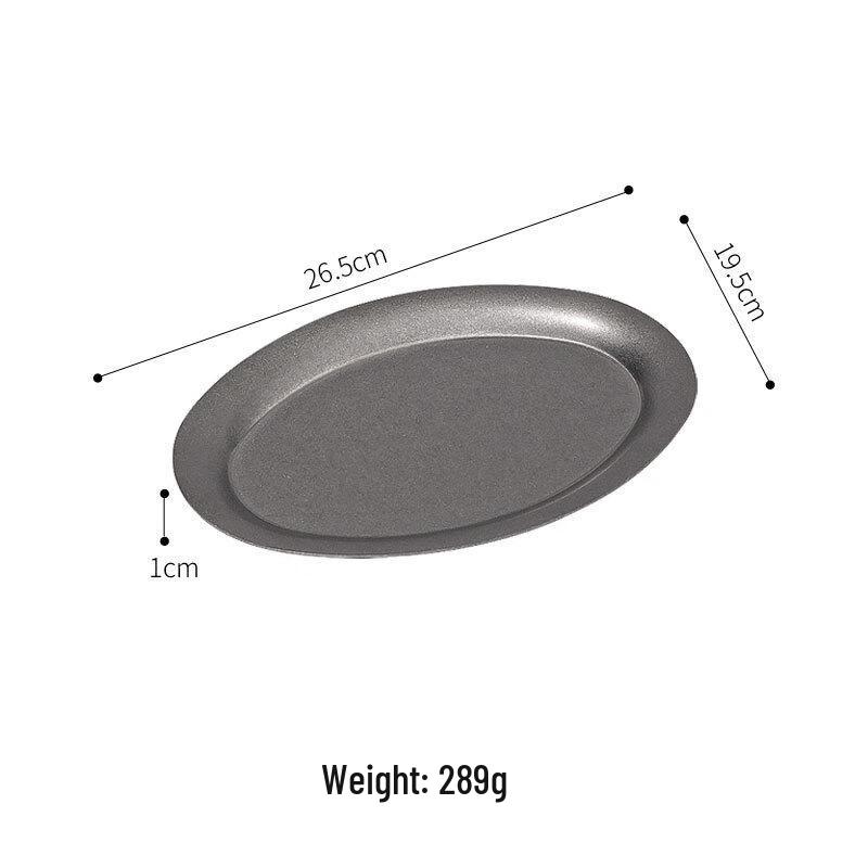 Zhishi Retro Snowflake Grey Distressed Oval Plate