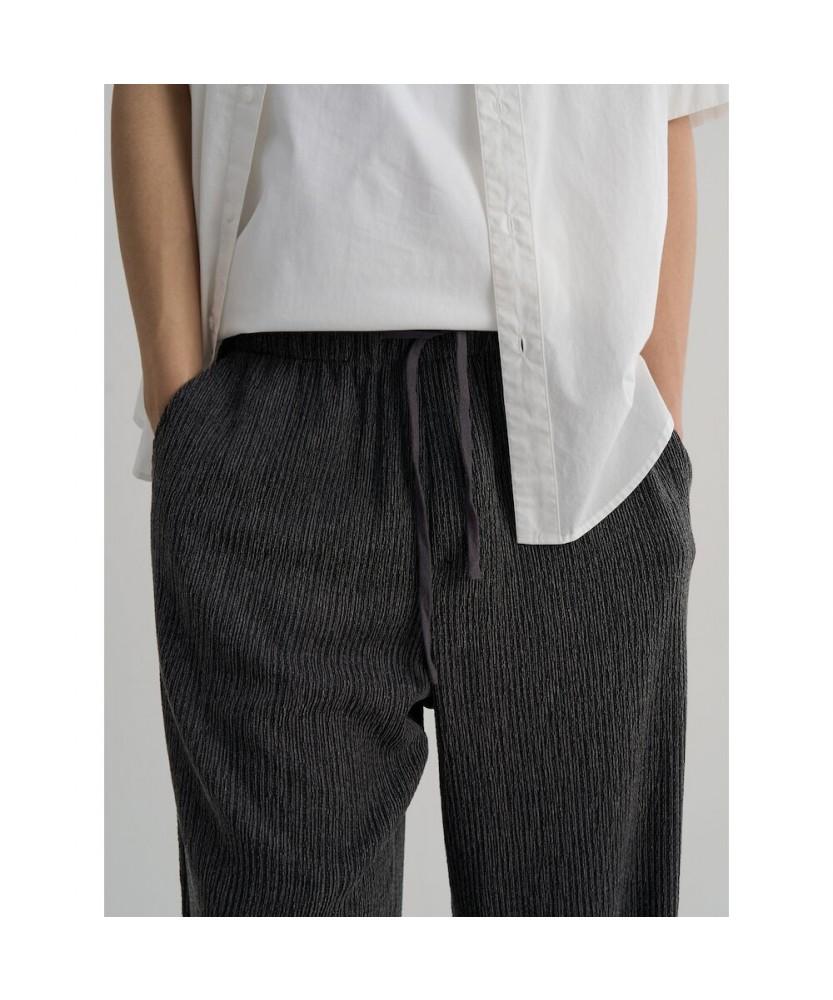 8SECONDS Two-Tone Crease Wide Fit Elastic Waist Pants - Ash