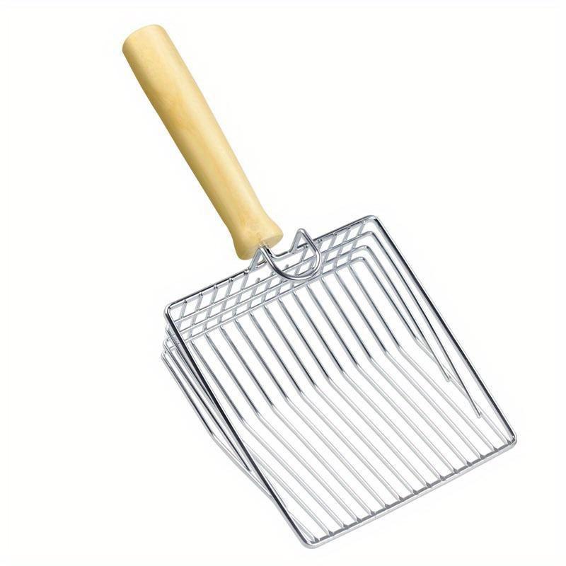 Cat Litter Scoop with Wooden Handle Dust-Free, Easy Clean & Stylish for Small Dog/Cat Toilets (Pet Waste Shovel)