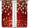 Jit Glittering Ornaments Curtains Xmas Window Decor Holiday Home Curtain Light Blocking Set Of 2 Made Polyester With Rod Pocket