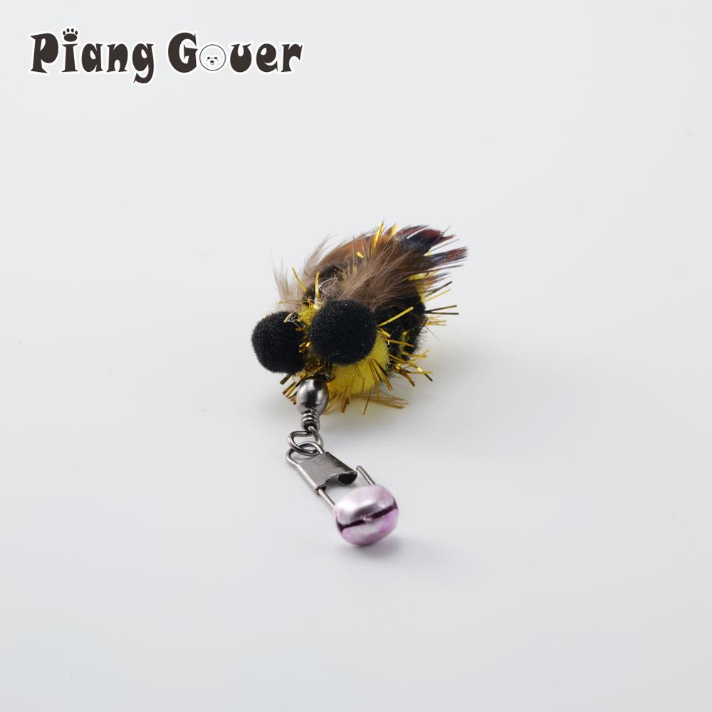 10pcs Simulation Little Bee Cat Toy Replaces Head Cat Teasing Stick Teasing Interactive Pet Toy
