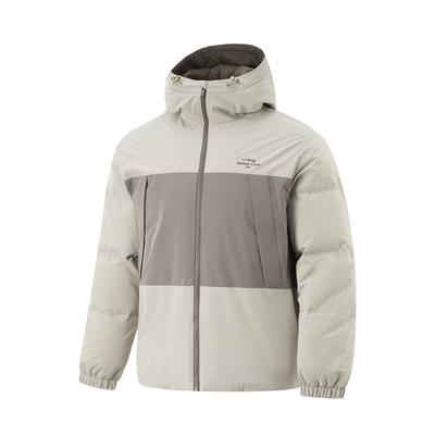 Li Ning Hot Pot Donsjack Serie Waterafstotend Infrarood Warm Letter Casual Kort Winter Donsjack Heren Jassen Dusty-Gray AYMU251-1