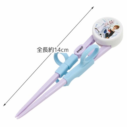 Skater Children's Training Chopsticks, Practice Chopsticks, 14cm, Disney Frozen, Special Case Included, Ages 2-7, Right Hand, Easy-to-Pick Square Chop