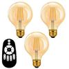 ANWIO Chandelier Light Bulbs, Set of 3, G80, E26 Base, 720lm, 6W Power Consumption (60W Equivalent), Remote Control Included, Candelabra Bulbs, Clear