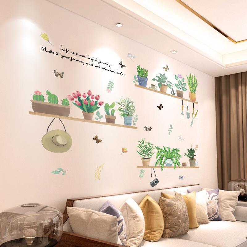 Self-adhesive Purple Lavender Butterfly Wall Decals DIY Floral Stickers for Coffee Shop Storefront Aesthetic Decoration