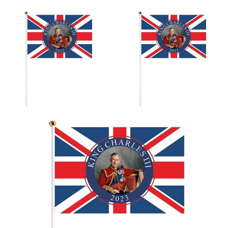 King Charles Iii Handheld Polyester Flag Vibrant Colors And Exquisite Craftsmanship