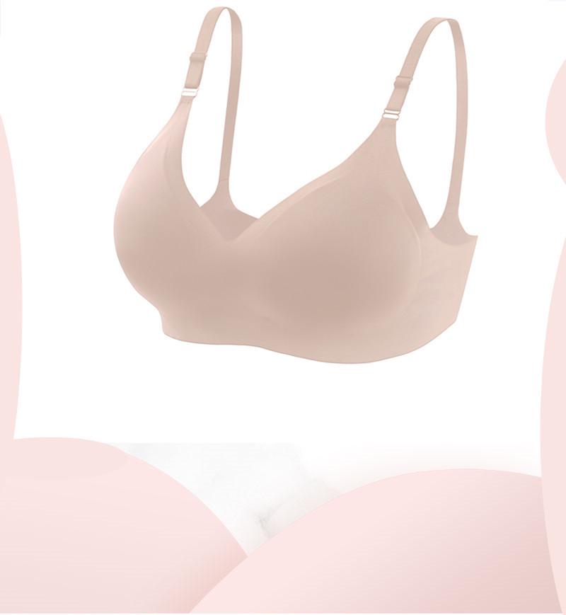 Seamless Wireless Push-Up Bra for Large Busts - Comfortable, Breathable, Lightweight with 4 Hooks