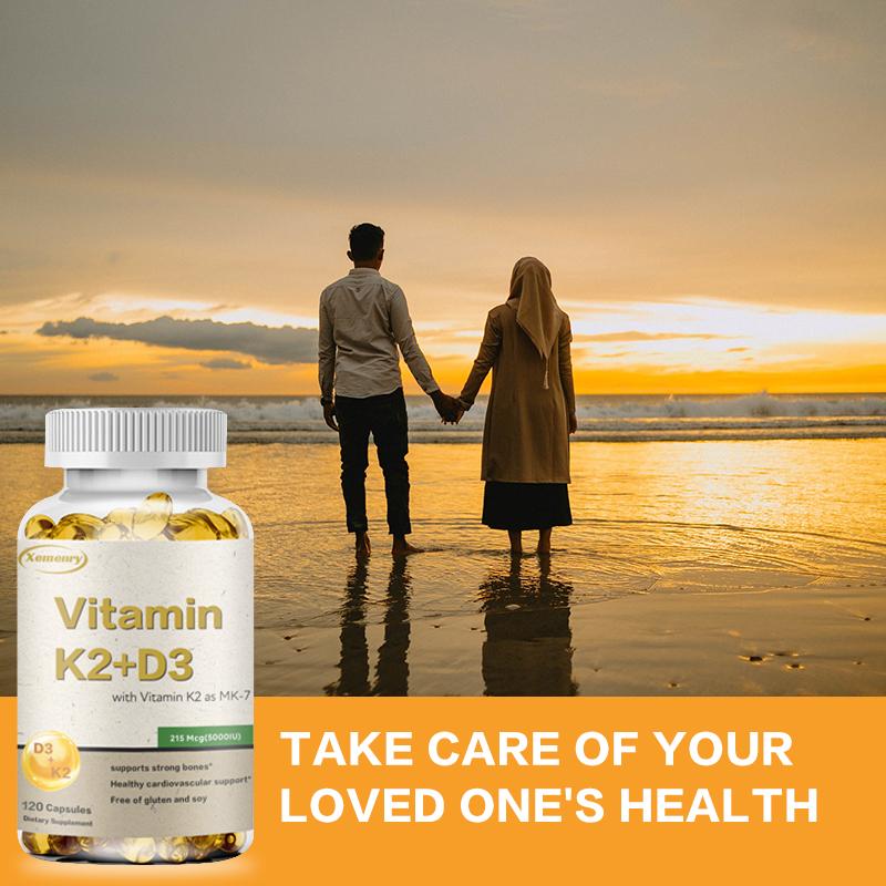 Vitamin K2+D3 Capsules 5000IU - Heart, Bone and Tooth Health, Immune Support