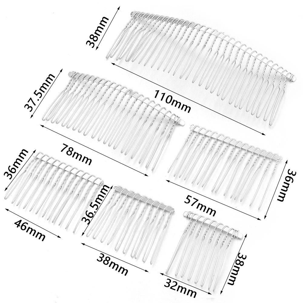 6pcs 10/12/15/20/30 Teeth DIY Metal Hair Comb Claw Hairpins for Wedding Jewelry Making Handmade Comb Base Bridal Hair Accessorie