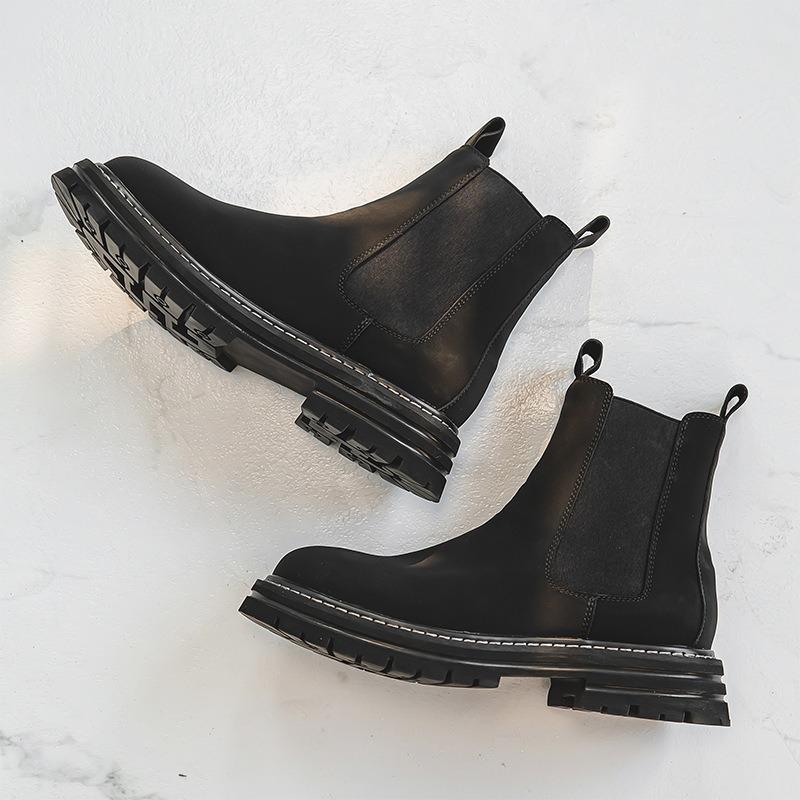 2933 Chelsea Martin boots men's shoes autumn new cigarette boots short boots thick-soled big yellow boots desert retro boots