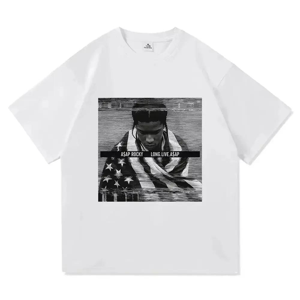 HIP HOP High Street Gothic Tees AAP Portrait Casual Harajuku Tops ASAP ROCKY Shortsleeved Tshirt Unisex
