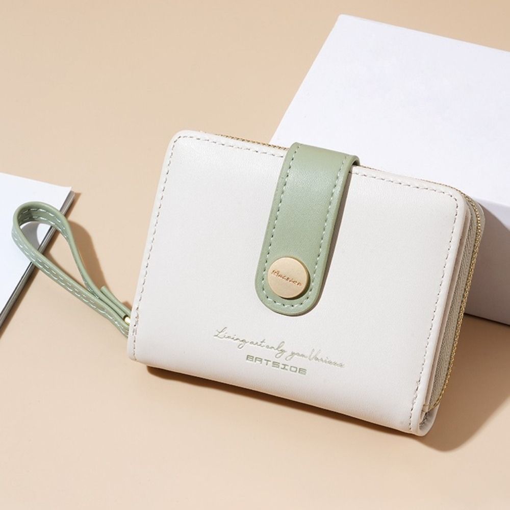 Multi-Function Lady Wallet Solid Color PU Purse Simple Women's Wallet  Card Holder